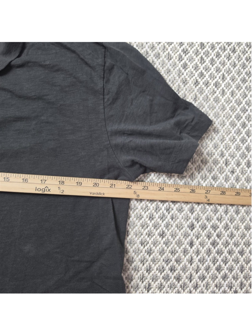 Theory Mens XL Gray Short Sleeve Polo Shirt Lightweight Minimalist - Picture 6 of 7